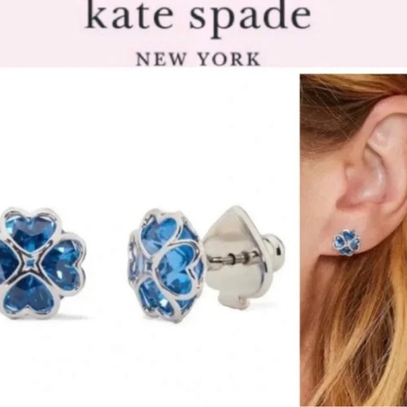 Kate spade something sparkly spade earrings blue - Picture 3 of 3